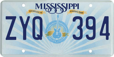 MS license plate ZYQ394