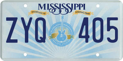 MS license plate ZYQ405