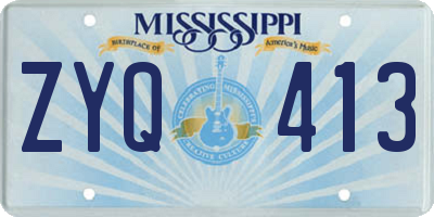 MS license plate ZYQ413