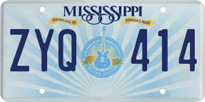 MS license plate ZYQ414