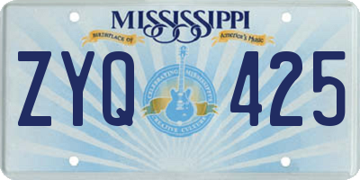 MS license plate ZYQ425