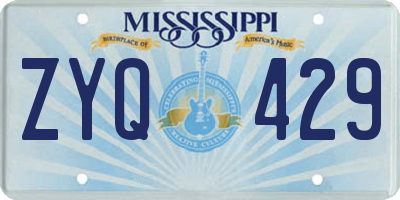 MS license plate ZYQ429