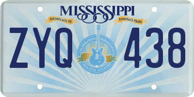 MS license plate ZYQ438