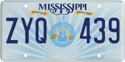 MS license plate ZYQ439