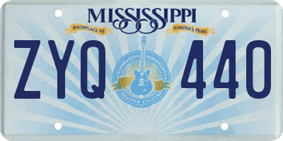 MS license plate ZYQ440