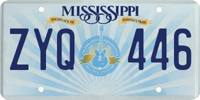 MS license plate ZYQ446