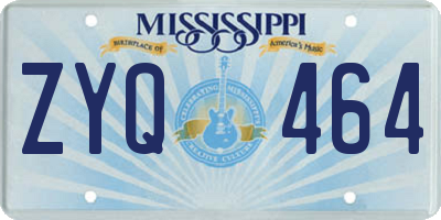 MS license plate ZYQ464