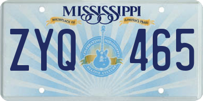 MS license plate ZYQ465