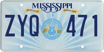 MS license plate ZYQ471