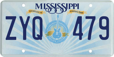 MS license plate ZYQ479
