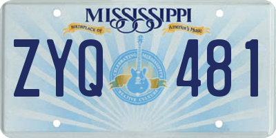 MS license plate ZYQ481