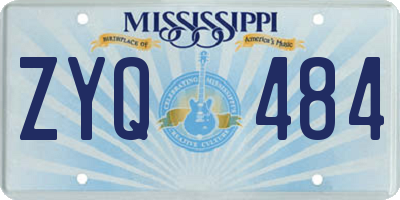 MS license plate ZYQ484
