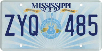 MS license plate ZYQ485