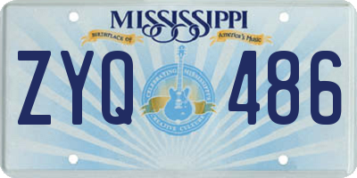 MS license plate ZYQ486