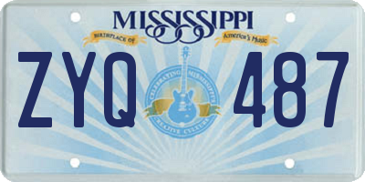 MS license plate ZYQ487