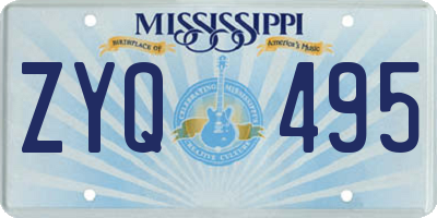 MS license plate ZYQ495
