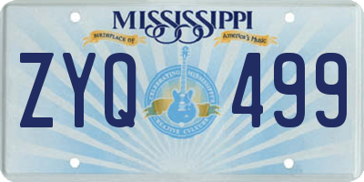 MS license plate ZYQ499