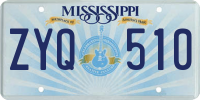 MS license plate ZYQ510