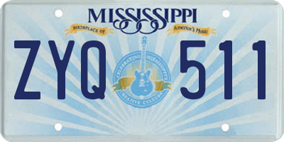 MS license plate ZYQ511