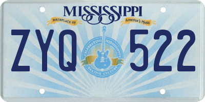 MS license plate ZYQ522