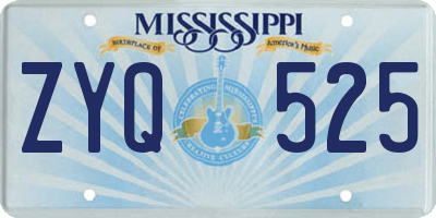 MS license plate ZYQ525