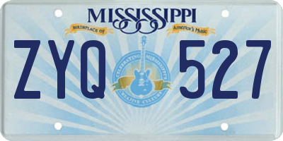 MS license plate ZYQ527