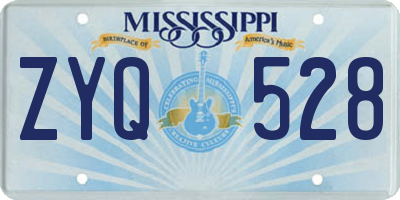 MS license plate ZYQ528