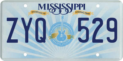 MS license plate ZYQ529