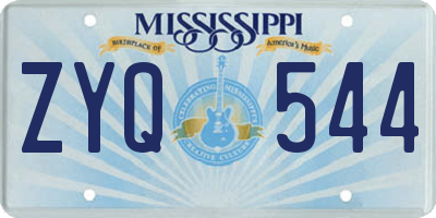 MS license plate ZYQ544