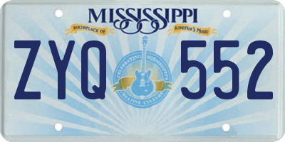 MS license plate ZYQ552