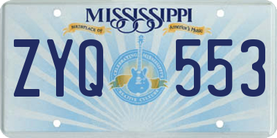 MS license plate ZYQ553