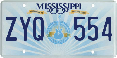 MS license plate ZYQ554