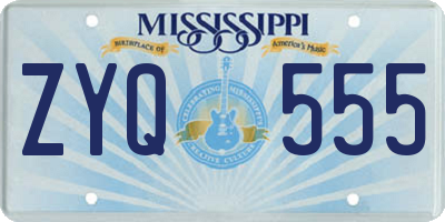 MS license plate ZYQ555