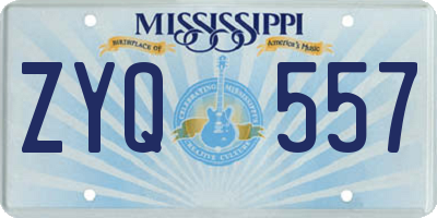 MS license plate ZYQ557