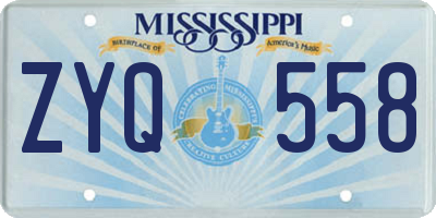 MS license plate ZYQ558