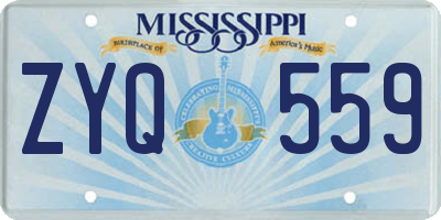 MS license plate ZYQ559