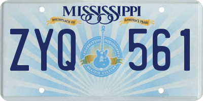 MS license plate ZYQ561