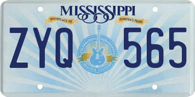 MS license plate ZYQ565