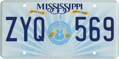 MS license plate ZYQ569