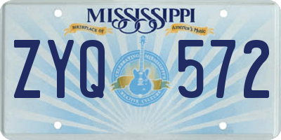 MS license plate ZYQ572