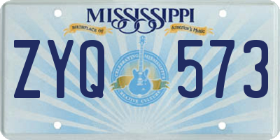 MS license plate ZYQ573