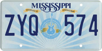 MS license plate ZYQ574