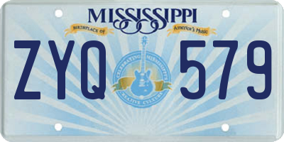 MS license plate ZYQ579