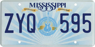 MS license plate ZYQ595