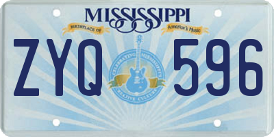 MS license plate ZYQ596