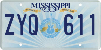 MS license plate ZYQ611