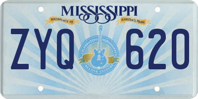 MS license plate ZYQ620