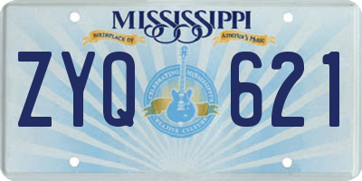 MS license plate ZYQ621
