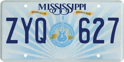 MS license plate ZYQ627