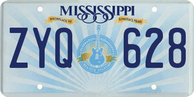 MS license plate ZYQ628